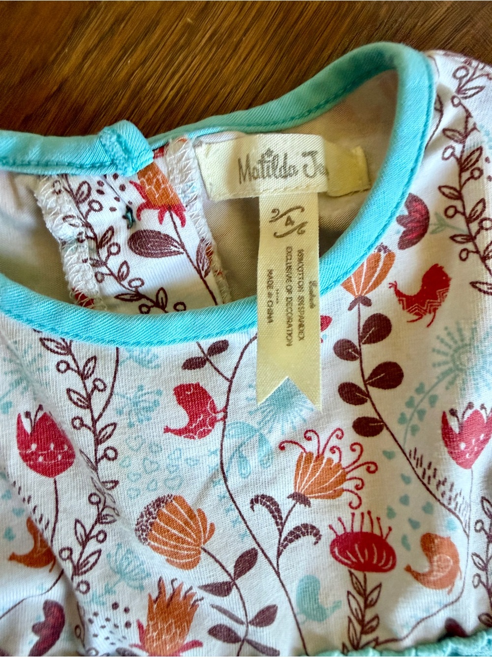 Matilda Jane Girls Bundle Size 4 Floral Bell Sleeve Top Leggings Strawberry Top - Picture 6 of 6